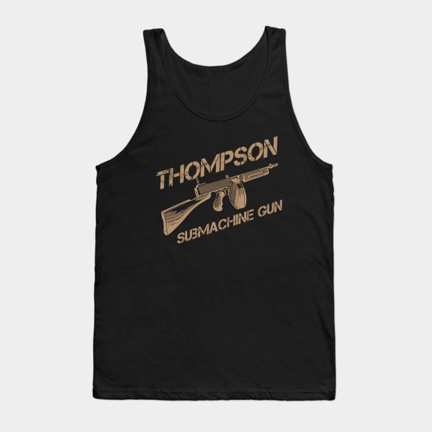 Thompson Submachine Gun | World War 2 Weapon Tank Top by Distant War